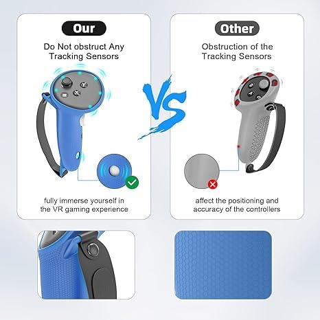 Relohas Deluxe Vr Accessories For Meta Quest 3, 4 In 1 Silicone Protective Case Set For Oculus Quest 3, Controller Grip Cover, V